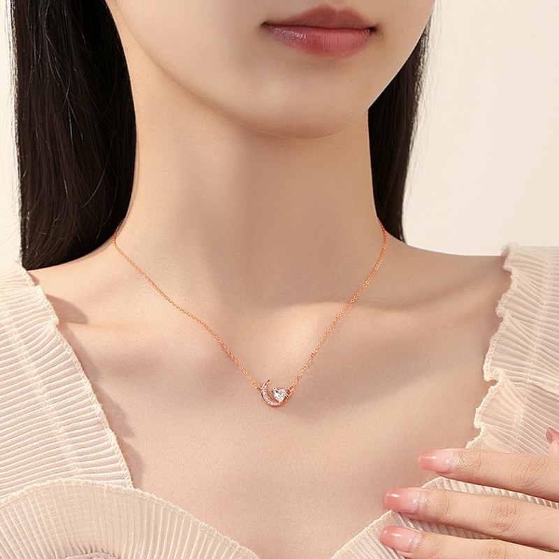 Star Moon Zircon Clavicle Chain